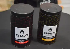 Twee nieuwe soorten thee van Chalo. Met de smaken Masala en Turmeric. In 2020 gaat de Chalo nog meer biologische producten introduceren.