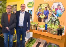 Geert Demijeren en Julian Arnts van Agrofair. Het assortiment bedraagt ongeveer 60% uit biologische producten. Demeter bananen geïmporteerd uit Zuid-Amerika doen het momenteel erg goed in Duitsland.