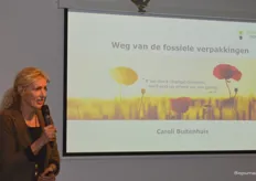 Caroli Buitenhuis van Green Serendipity en BioBasedPackaging.nl ging in haar presentatie onder meer in op wat 'future proof' verpakken volgens haar inhoudt.