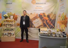 Marin Teleoaca van Honeyman UK. Willen ook hun honing aanbieden in Scandinavië, vanwege de hoge vraag naar kwaliteit honing.