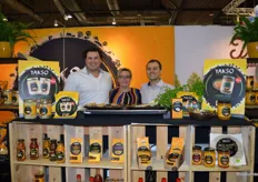 Jelmer Daniels, Janet Nuyten-Sijtsema en Roelof Hulst bij FZ Organic Food. Zij presenteerden de nieuwe Yakso-producten: Harira soep en jackfruit.