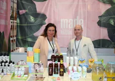 Petra van Noort en Casper Juncher Ronnov van Made Natural. Stonden zowel met food als cosmetica producten op de beurs.
