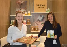 Amélie de Cartier en Carole Van den Bogaert van Great Granola. Hebben vijf verschillende biologische en handgemaakte granola producten.